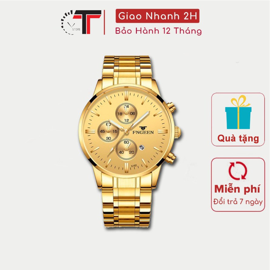 Đồng hồ nam FNGEEN 5027 Chống nước chống xước, quai thép đúc không gỉ - Mặt Kính Sapphire . Bảo hành 12 tháng