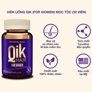 Ik hair for women - qik hair cho nữ hộp 1 lọ 30 viên