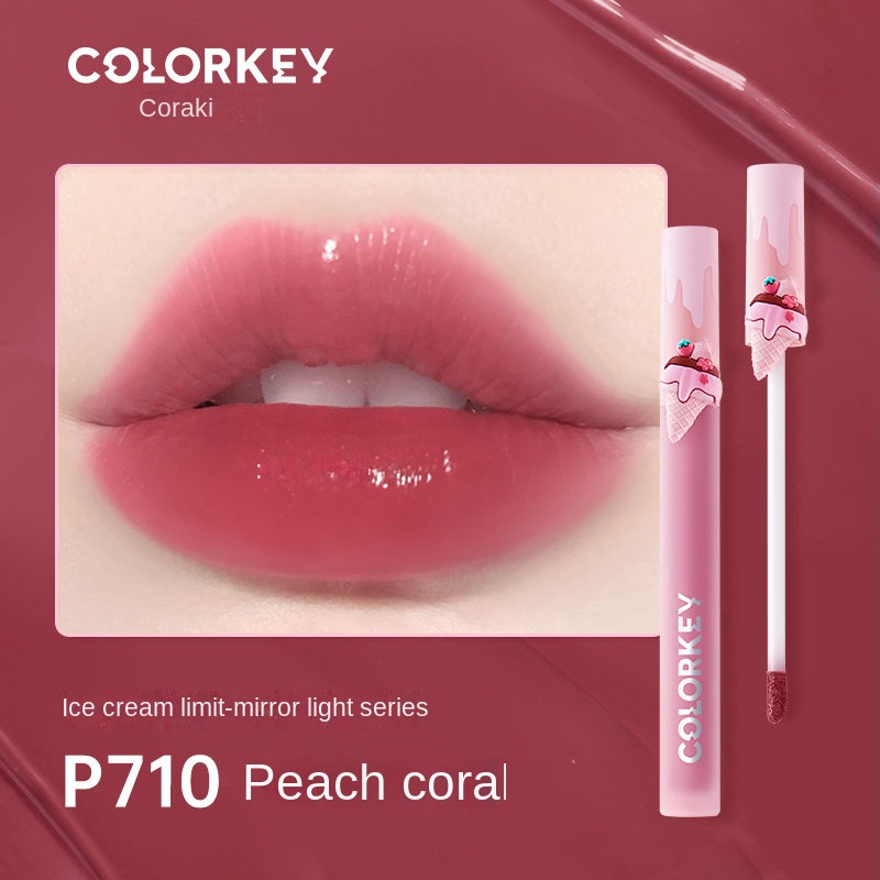 COLORKEY Son Kem Lì Cho Màu Trắng Lì Trang Trí Hình Que Kem Xinh Xắn