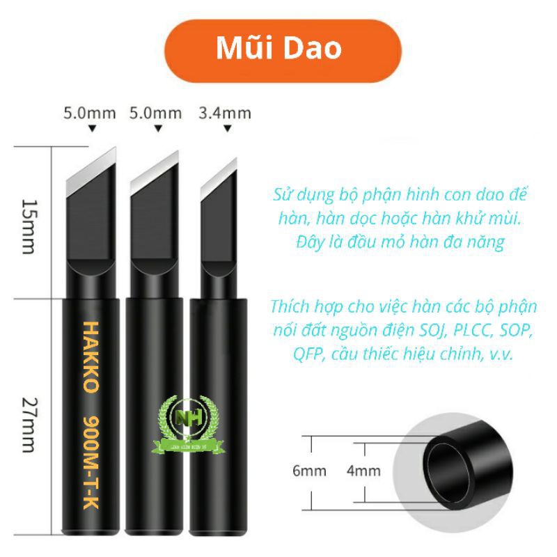 (LKNH) Mũi hàn HAKKO không chì Mạ Đen sử dụng cho trạm hàn 900M.933.376.907.913.951+ Loại Cao Cấp Loại Tốt