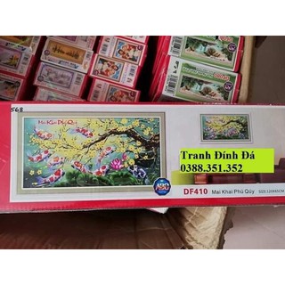 Tranh đính đá cá chép mai khai phú quý DF410 120*65cm