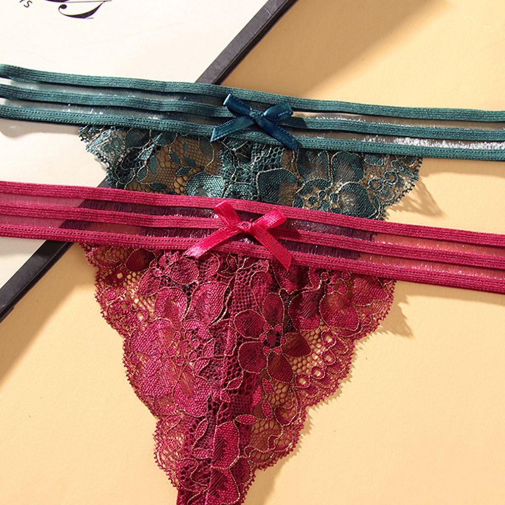 Quần Lót Lọt Khe Hình Chữ T Thoáng Khí Gợi Cảm Thiết Kế Hình Hoa Thời Trang Hàn Quốc Cho Nữ