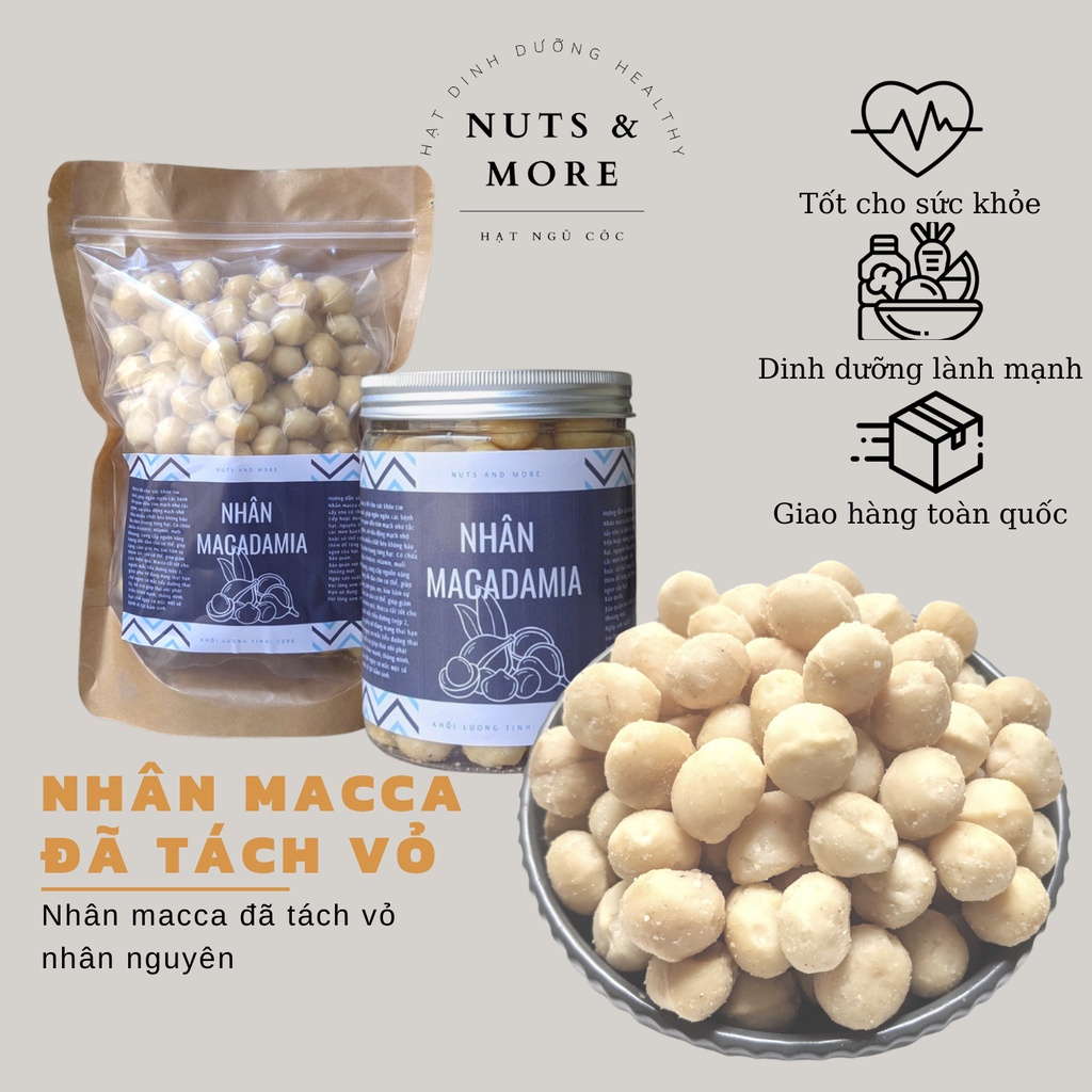 Nhân Macca nhập khẩu Úc 500g đã tách vỏ bể đôi nguyên hạt chuẩn thơm ngon chất lượng