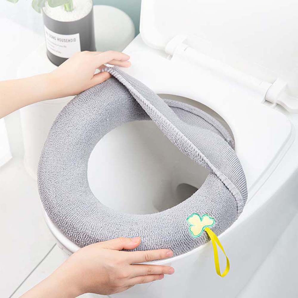 Tấm lót bồn cầu bằng vải bông mềm mại ấm áp nhiều màu tùy chọn cao cấp