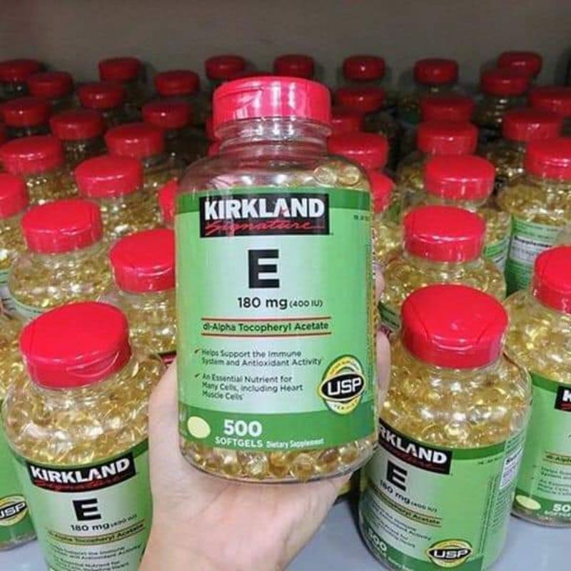 Vitamin E Kirkland 400 IU, hàng Mỹ (500 viên) trẻ hóa da, chống lão hóa