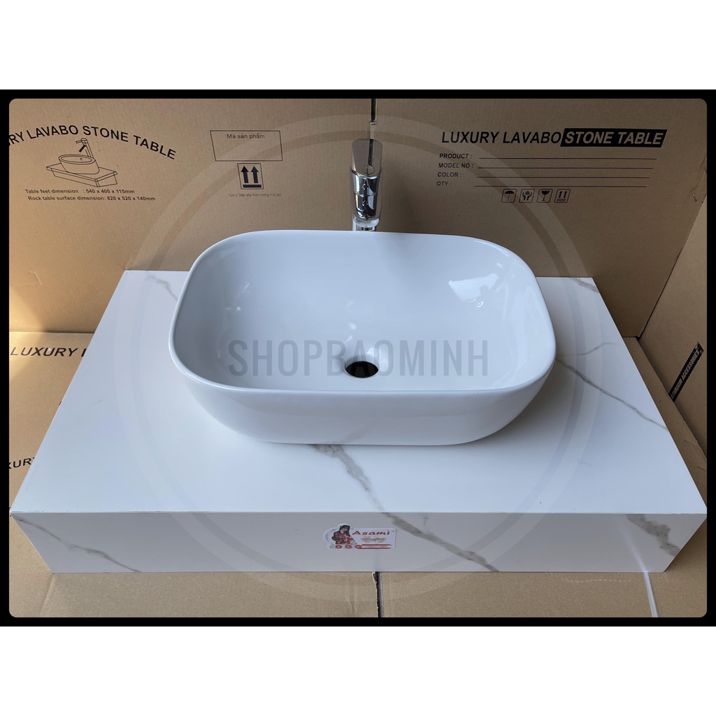 Chậu rửa mặt - Lavabo chữ nhật 2144T, kích thước 46x33cm