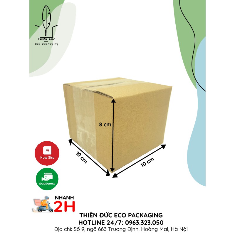 COMBO 50 Hộp giấy nhỏ 10x10x8 CM GIÁ RẺ - BAO BÌ XANH hộp carton dùng đựng hàng, linh kiện, phụ kiện, mỹ phẩm, xà bông