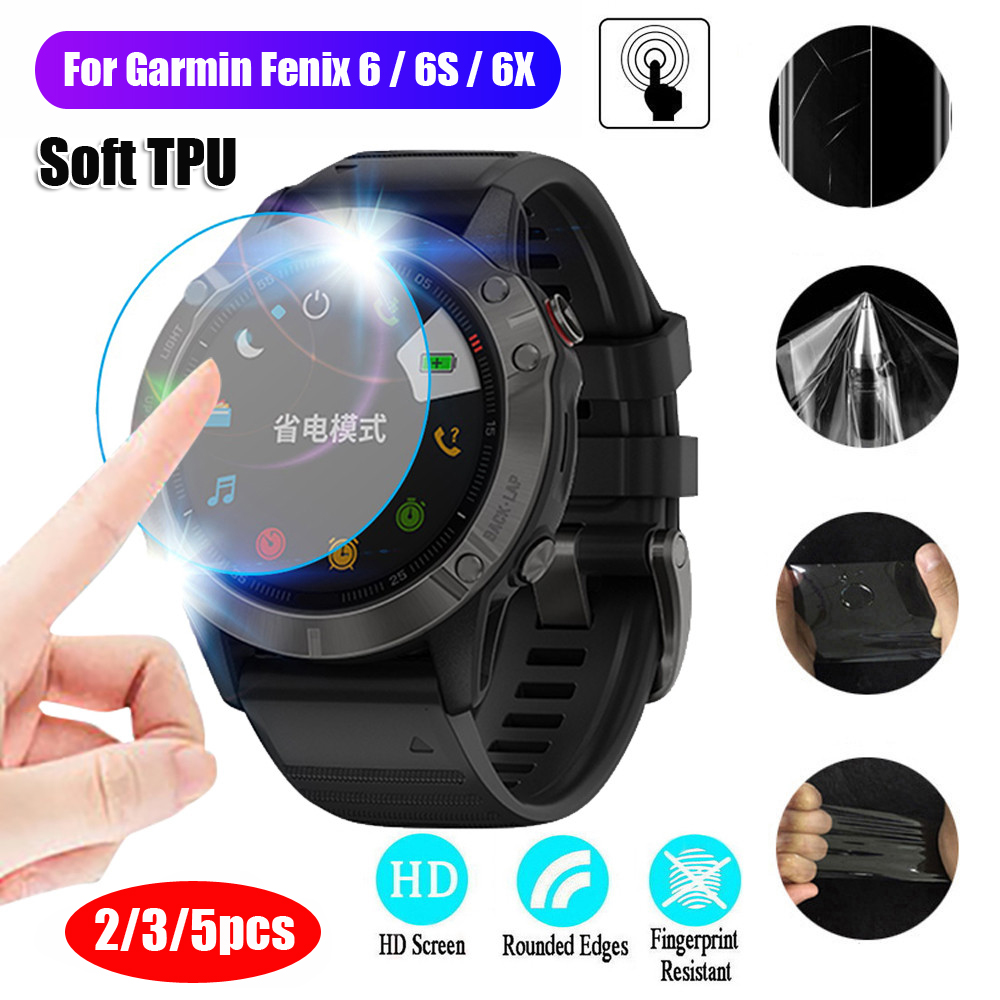 📞TOP💻 Shockproof Clear Cover Case 2.5D HD for Garmin Fenix 6 6S 6X Pro Sapphire Solar