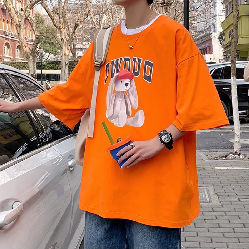 Áo Thun Tay Ngắn Cổ Tròn In Chữ Thoải Mái Thời Trang Mùa Hè Phong Cách Hàn Quốc Cho Nam Giới Size M-8XL