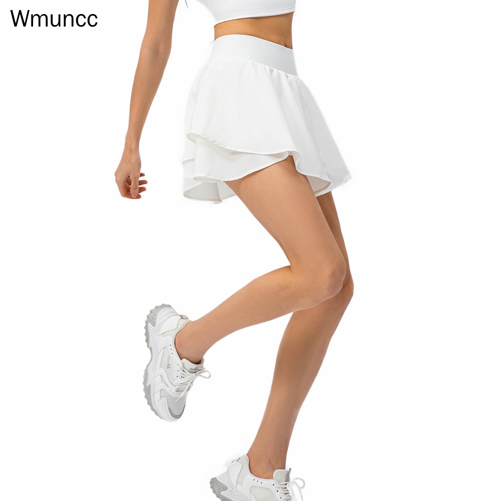 Wmunc Quần Short Thể Thao Dáng Rộng Thoáng Khí Chống Trượt Giả Váy Tennis Cầu Lông Tập Thể Dục Chạy Bộ