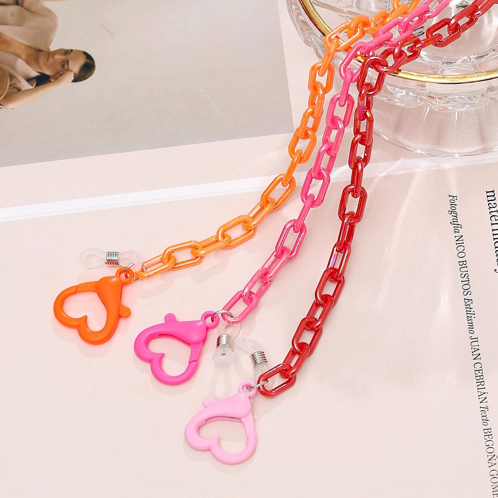 Dây Xích acrylic Nối Dài Mặt Kính Có Khóa Hình Trái Tim diy Cho Người Lớn/Trẻ Em