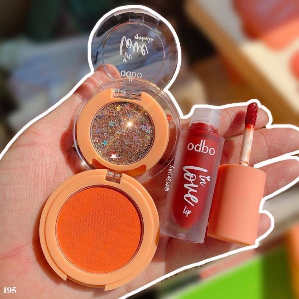 Set 3 Món- Phấn Mắt-Má-Môi Tiện Lợi Odbo In Love OD1038 | BigBuy360 - bigbuy360.vn