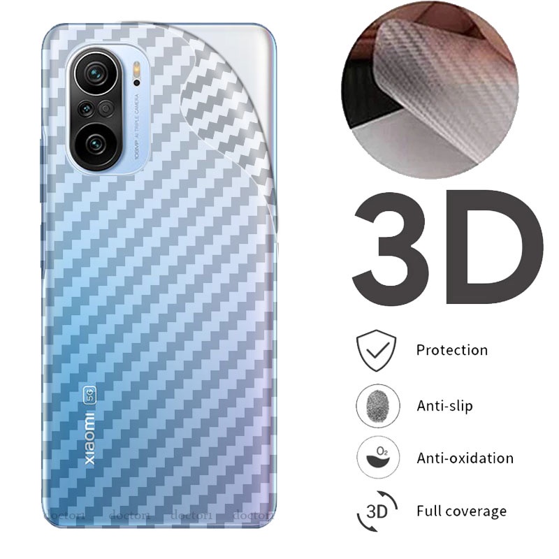 Dán mặt lưng điện thoại Carbon chống vân tay Cho Xiaomi Mi POCO F4 X4 F3 X3 GT NFC M5 M5s M4 M3 F2 C40 Pro 5G 4G 2022