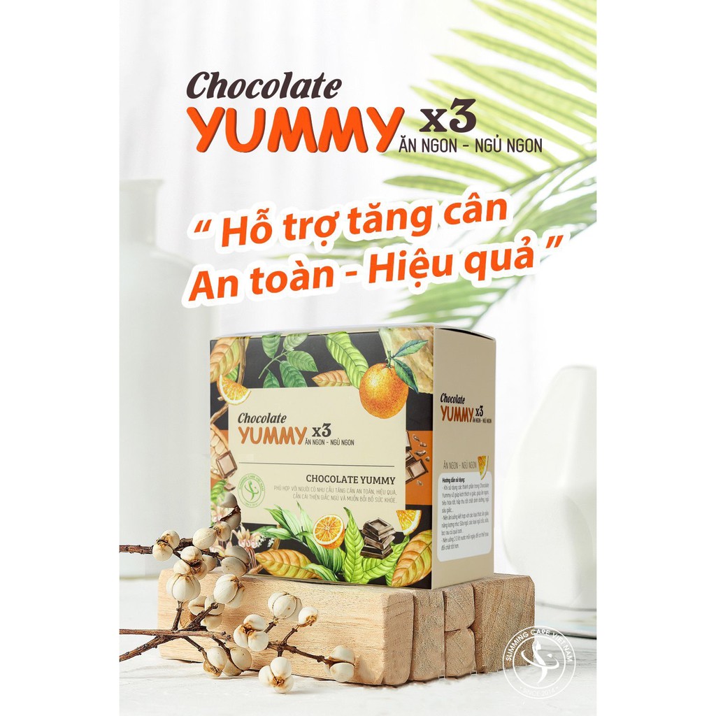 [CHÍNH HÃNG + QUÀ TẶNG] Kẹo Chocolate Yummy x3 - Giúp Tăng Cân, Ăn Ngon, Ngủ Ngon, Hộp 15 Viên.