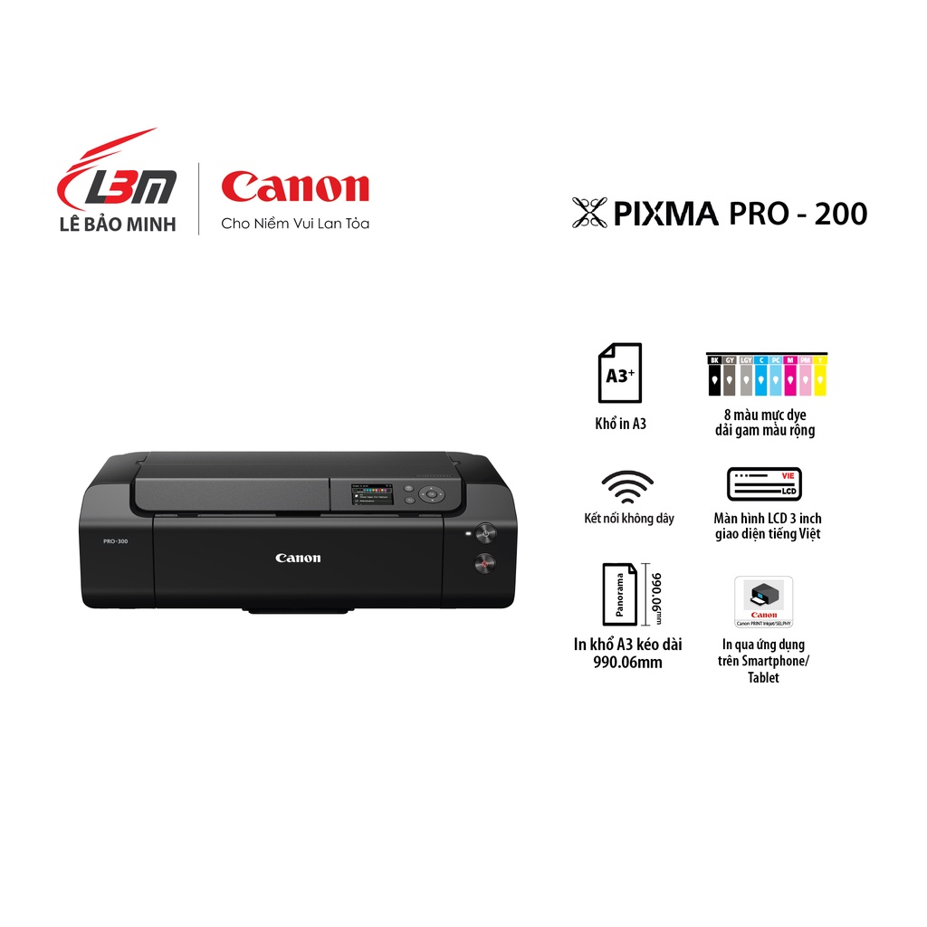 Máy In phun Canon khổ A3 pro-200 - Hàng chính hãng Lê Bảo Minh