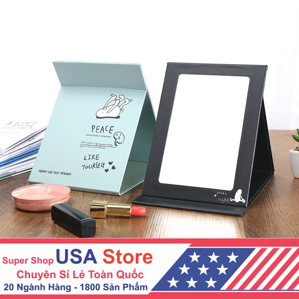 Gương Trang Điểm Để Bàn Decor B2 Bạn Gái Cute - Trang Trí Có Thể Gấp Gọn Đủ Size Lớn 12/15/21 cm