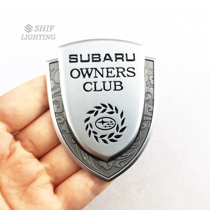 1 x Metal Gold SUBARU OWNERS Club Logo Car Auto Decorative Side Rear Emblem Badge Sticker Decal for SUBARU