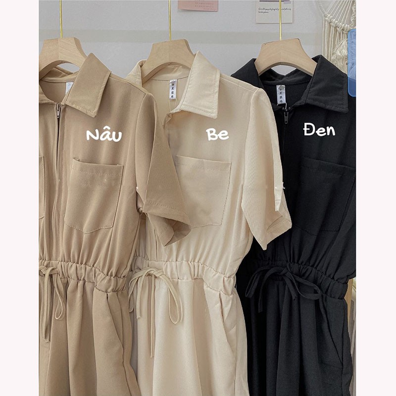 Jumpsuit Short Ống Rộng Khóa Kéo 3 Màu M2173-Violet