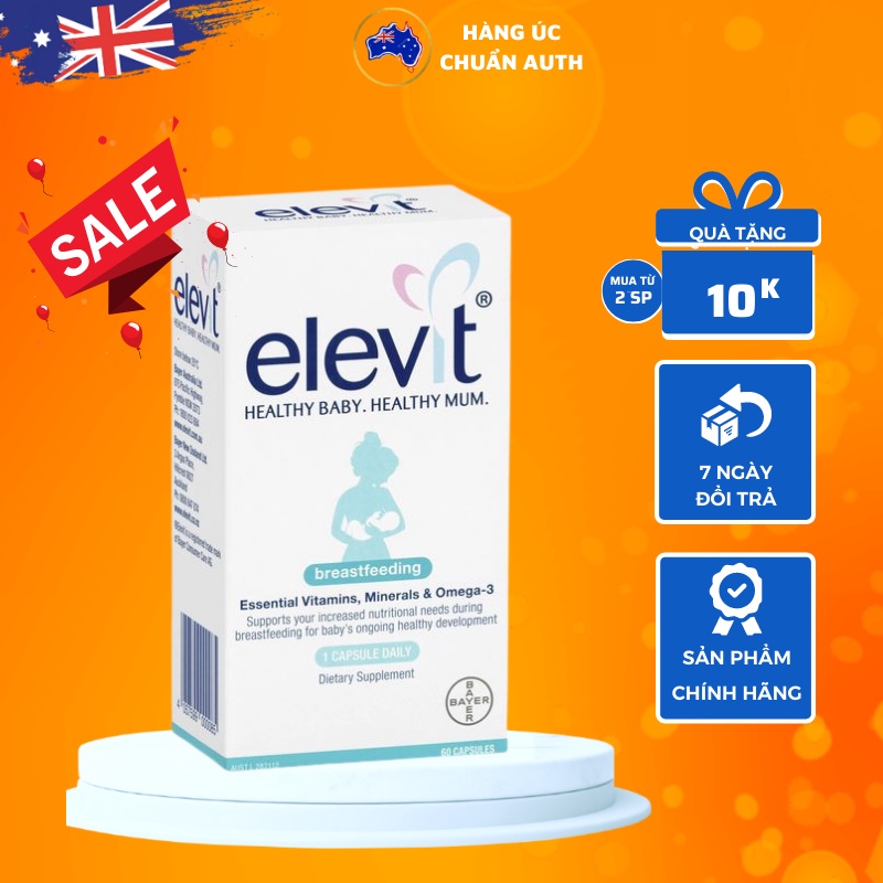 Viên uống Bổ sung Vitamin sau sinh của Úc Elevit Breastfeeding Multivitamin 60 viên