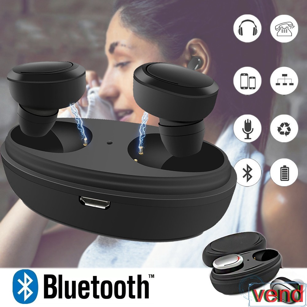 Tai Nghe Bluetooth Không Dây T12 Kèm Hộp Sạc