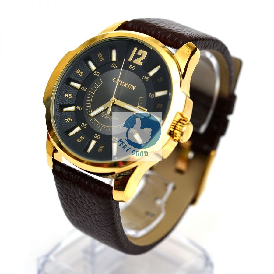Đồng hồ nam Curren có lịch dây da sần