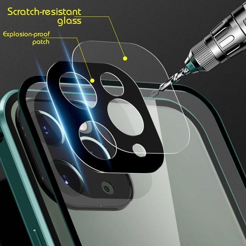 Ốp Điện Thoại Kính Cường Lực Hai Mặt Khóa Nam Châm Cho iPhone 12 12Pro 13 13Pro Max 12Mini 12ProMax 13Mini 13ProMax