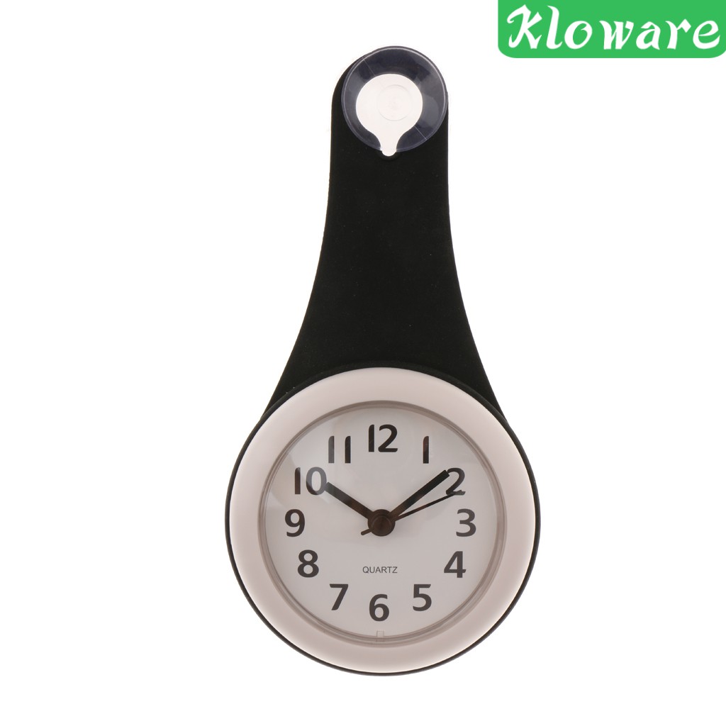 Đồng Hồ Treo Tường Màu Đen Chống Thấm Nước Không Cần Khoan Lỗ Dành Cho Phòng Tắm