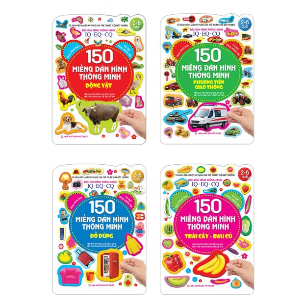 Sách - Combo 150 miếng dán hình thông minh ( 4 cuốn )