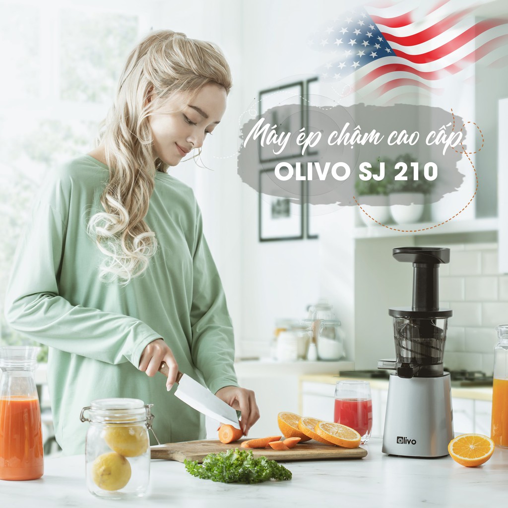 Máy Ép Chậm Olivo SJ 210 ♥️ BẢO HÀNH 24 THÁNG ♥️ Máy ép trái cây, hoa quả - Helen Store