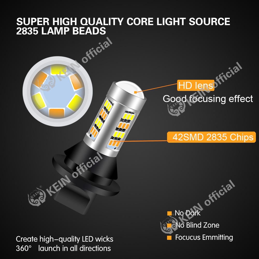 KEIN 2PCS Turn Signal Light No Fast Hyper Flash Blink Error Code Memory CANBUS Error-free Dual Mode High Quality 1156 2835SMD 42LEDs Car Dual Switchback DRL Reverse Turn Signal Lights Car LED Light T20 7440 3156