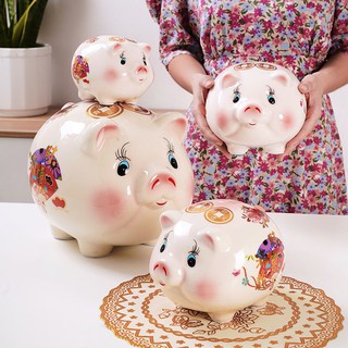 Heo đất Tiết kiệm cho trẻ em Tiền giấy và xu Dung lượng lớn Chỉ dễ thương Không quá khổ sáng tạo
