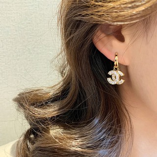 Korean style small fragrance double C earrings