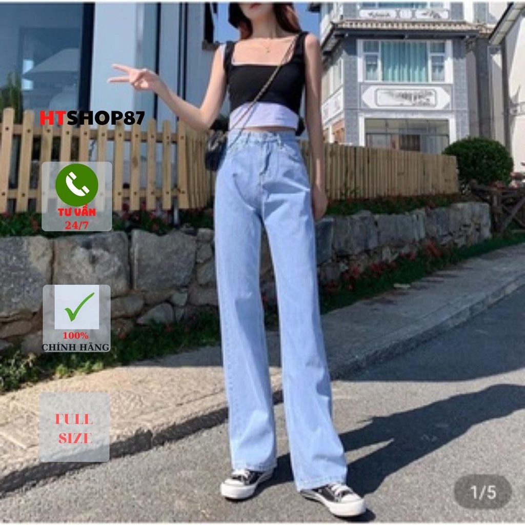 Quần bò jean nữ ống  suông  Hàn Quốc mẫu mới nhất 2022 HTJEAN87 | BigBuy360 - bigbuy360.vn