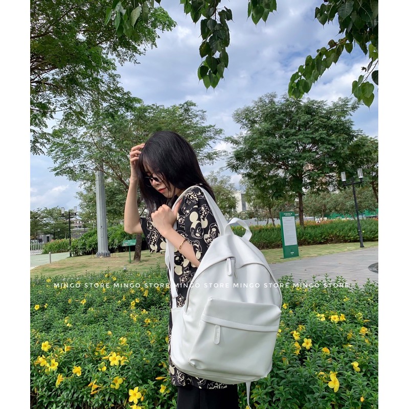 Balo da trơn đơn giản thời trang cá tính cao cấp đi học du lịch chống nước (MEI BACKPACK❤️)