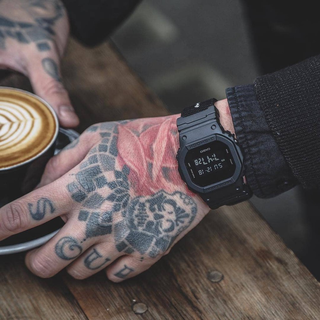 Đồng hồ Nam dây dù G-Shock Nam DW-5600BBN-1 chính hãng bảo hành 5 năm Pin trọn đời