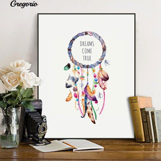 Tranh treo tường trang trí nội thất hình vòng dream catcher