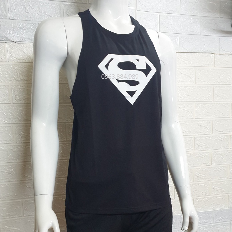 Áo ba lỗ nam A.102 chất cotton mỏng thiết kế hoạ tiết superman cho anh em chơi mọi môn thể thao
