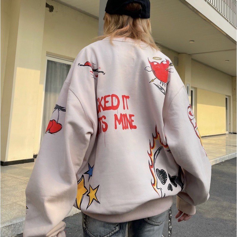 Áo Sweater Collab Màu Hồng