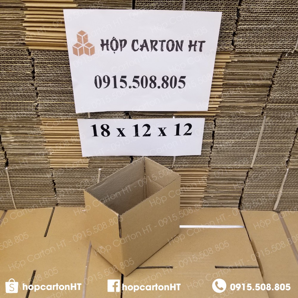 Combo 6 Hộp Carton Đóng Hàng 18x12x12 Bìa Carton Gói Hàng Đóng Trang Sức, Mỹ Phẩm Chất Liệu 3 Lớp Giá Rẻ - Hộp Carton HT