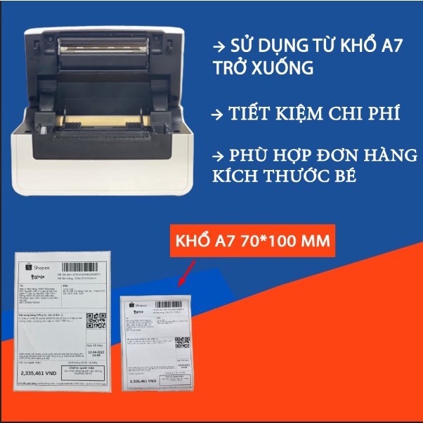 Máy in nhiệt Shoptida N31, sử dụng khổ bé a7 7*10 cm , in đơn hàng, phiếu gửi, minicode, logo tự dán bảo hành 12 tháng