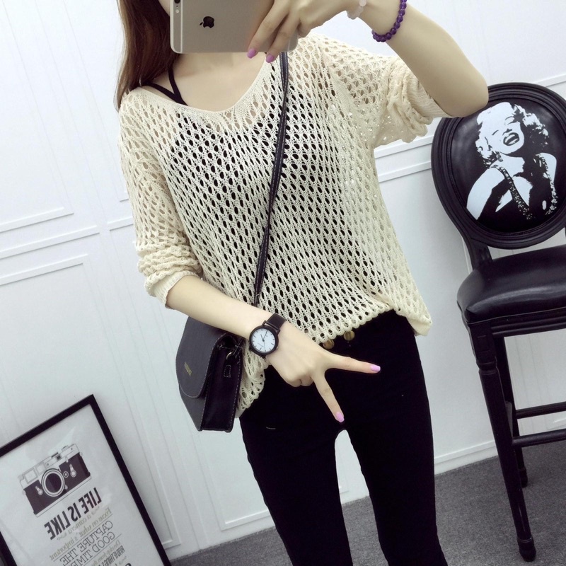 Áo khoác lưới sexy tay dài nữ cá tính thời trang