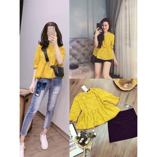 Áo vàng đục lỗ xinh yêu cực Hot