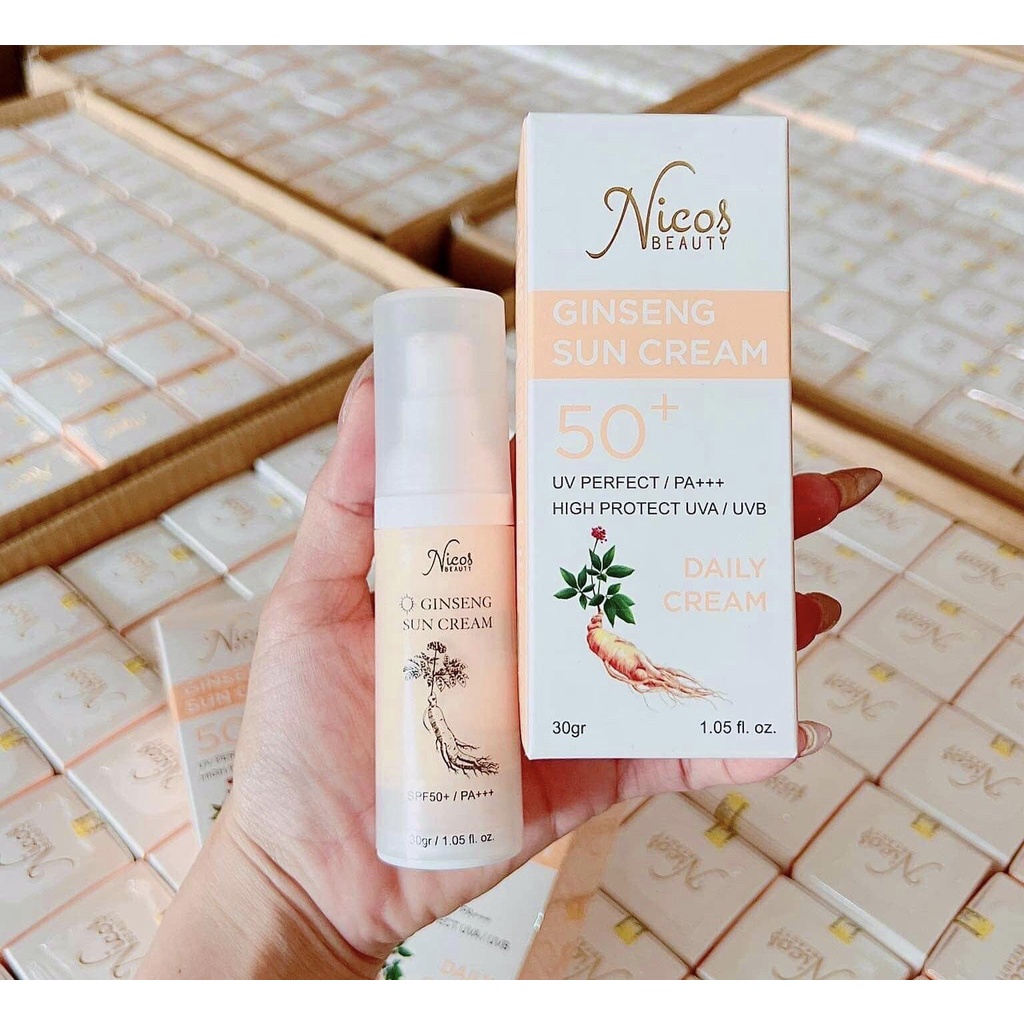 KEM CHỐNG NẮNG RỄ SÂM NICOS CHÍNH HÃNG 30GR