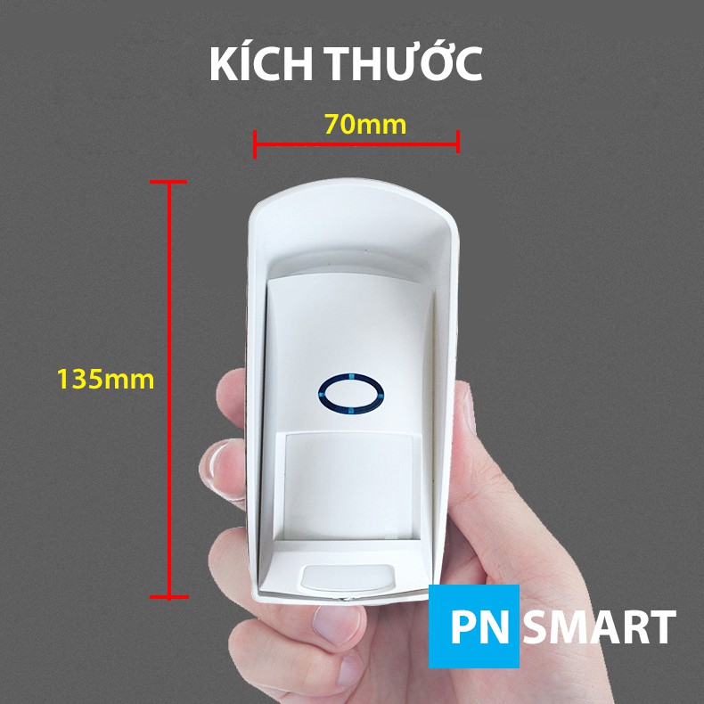 Cảm Biến Báo Động Hồng Ngoại Kép Ngoài Trời Chống Vật Nuôi phát sóng 433Mhz