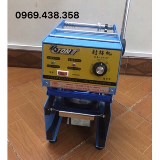Máy dán miệng cốc eton d7, máy ép miệng ly