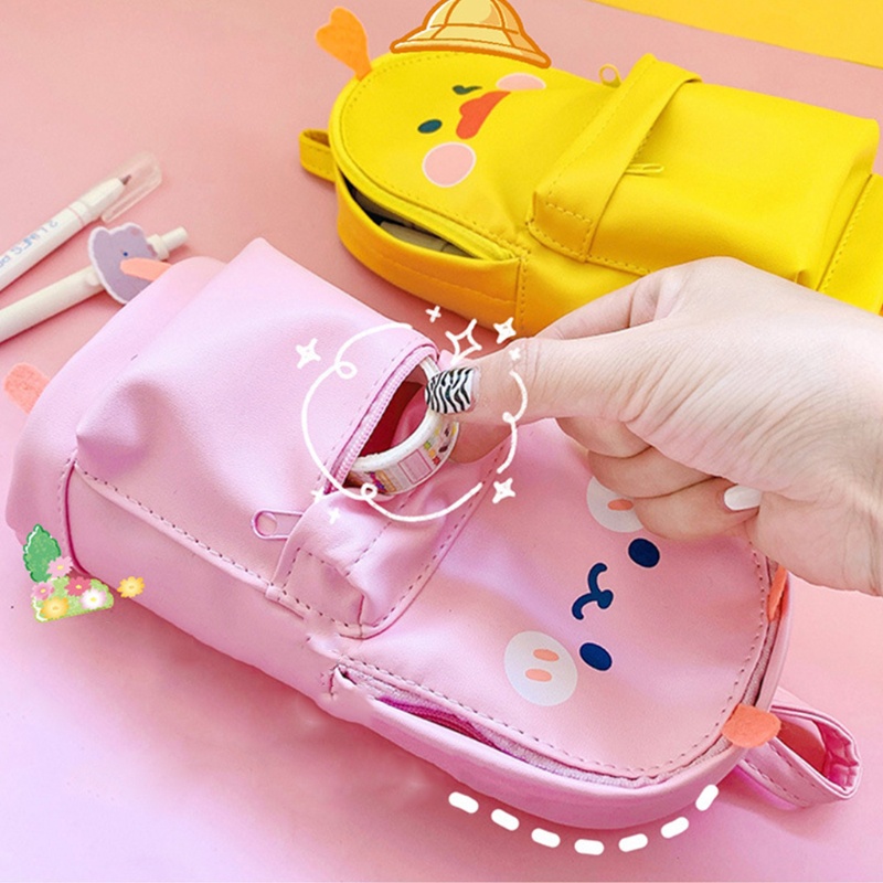 Túi Đựng Bút Chì Hai Ngăn Sức Chứa Lớn Có Khóa Kéo Chống Thấm Nước Cho Nữ