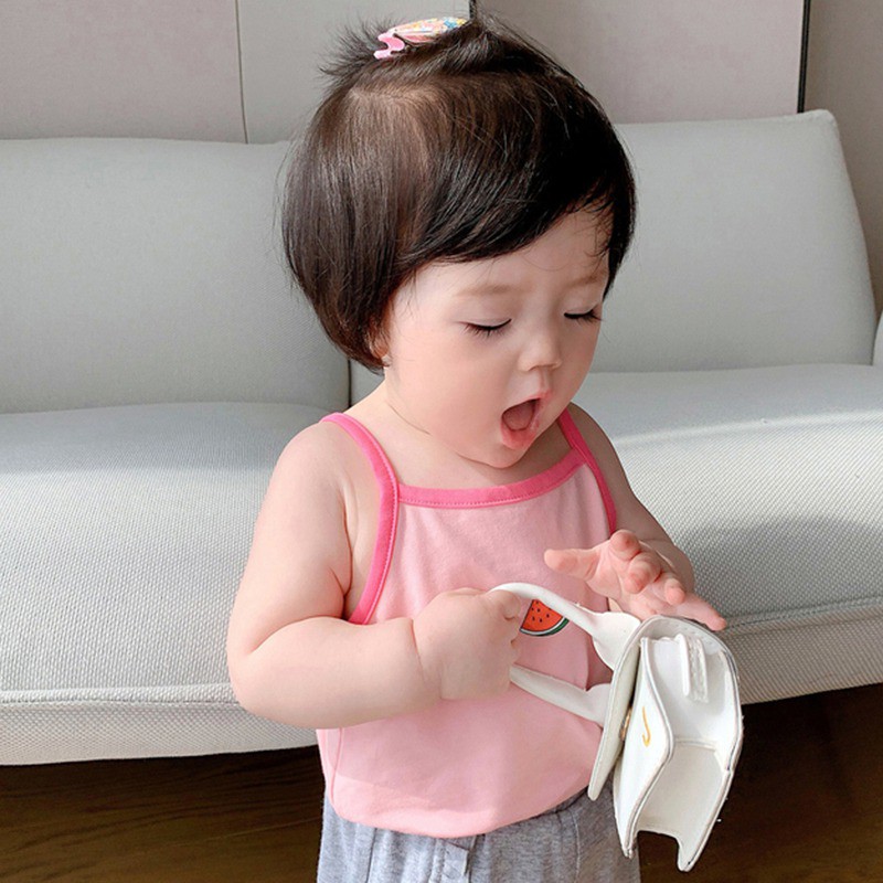 Áo hai dây họa tiết hoạt hình thời trang mùa hè Hàn Quốc đáng yêu cho bé