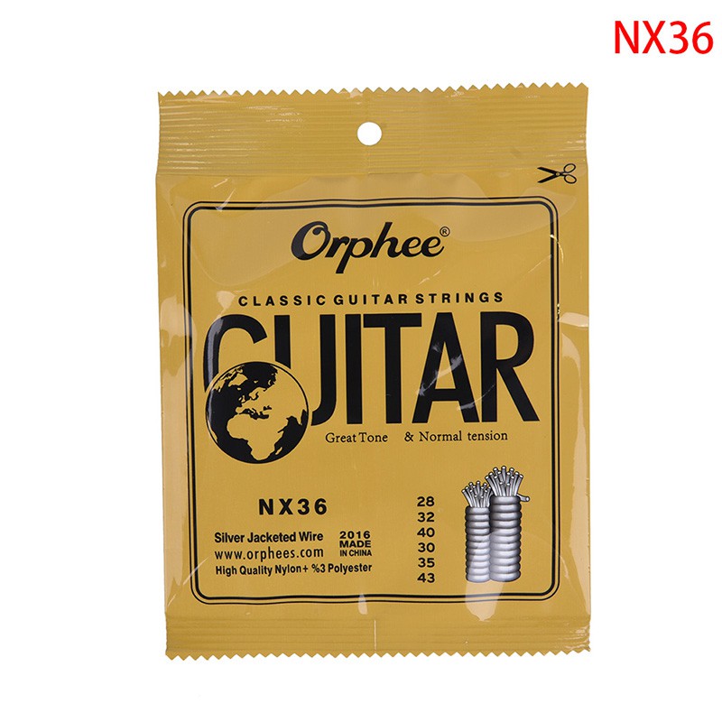1 Bộ Dây Đàn Guitar Cổ Điển Bằng Nylon Và Dây Mạ Bạc NX