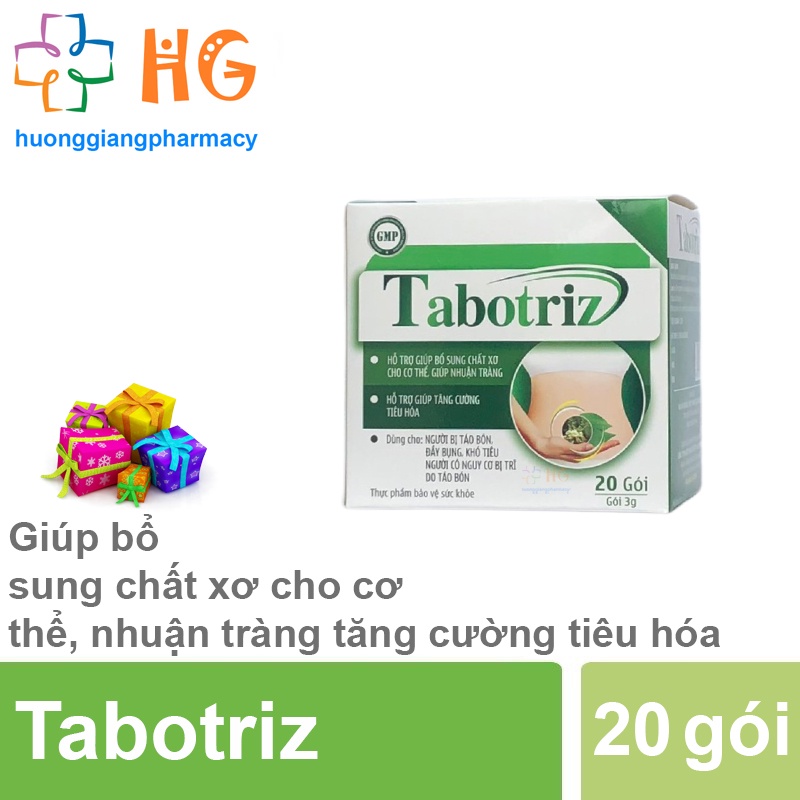 Tabotriz giúp bổ sung chất xơ cho cơ thể nhuận tràng hỗ trợ tăng cường tiêu hóa giảm nguy cơ táo bón Hộp 20 gói