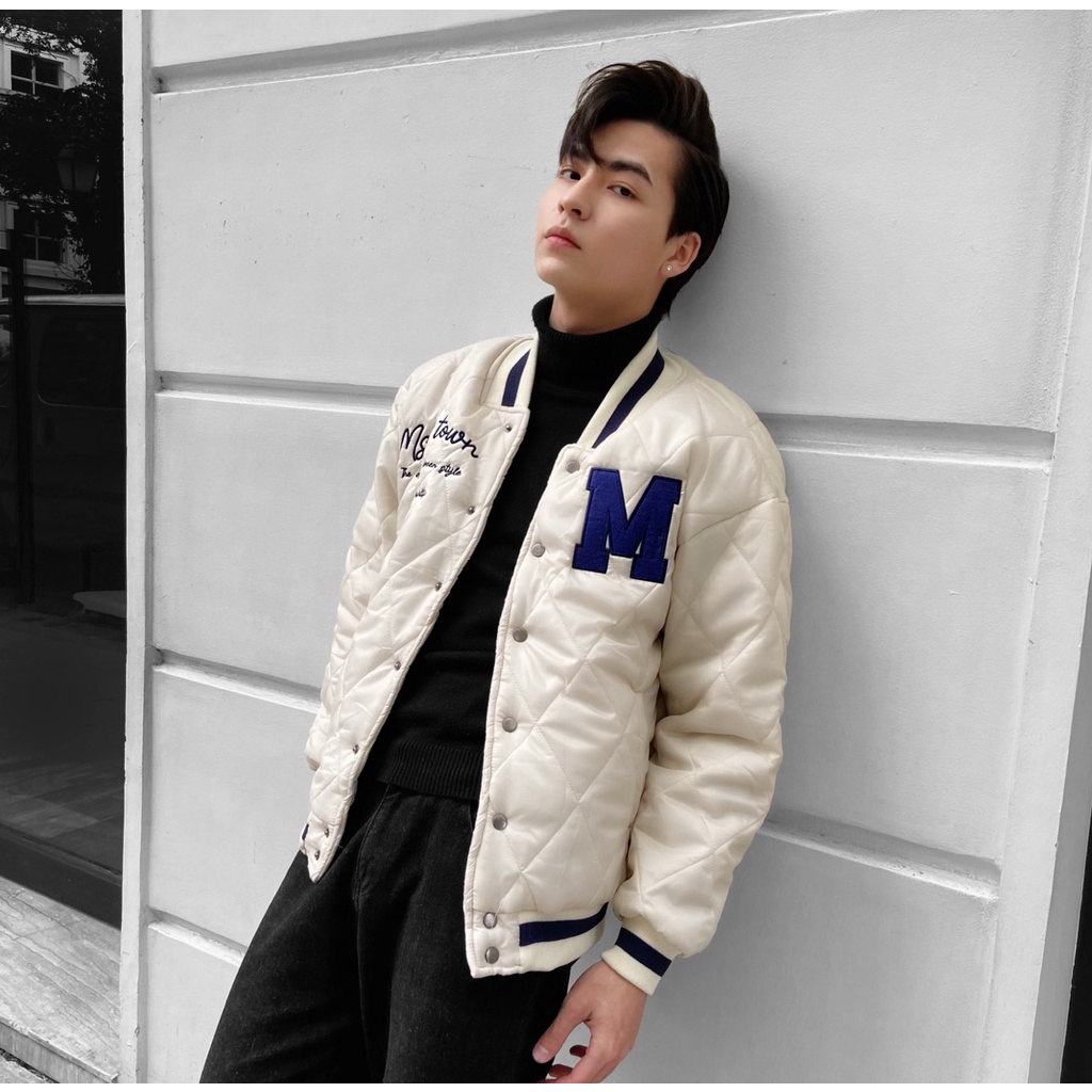 Áo khoác bomber varsity Trần Bông Celling MSW town, áo jacket nam nữ unisex